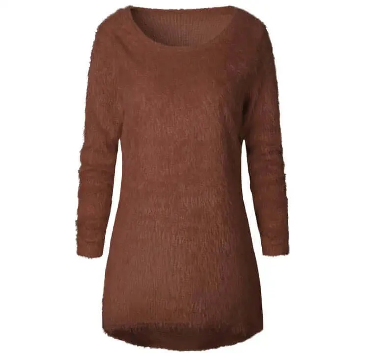 Solid Color Long Sleeve Women's Sweater Top