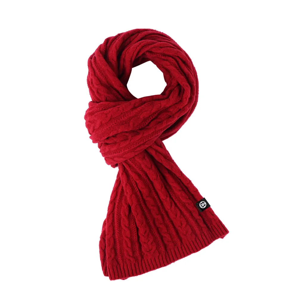 Solid Color Scarf For Women Winter Warm Fashion Versatile  Shawl Korean Style Sweet Knitted Woolen Long Scarf