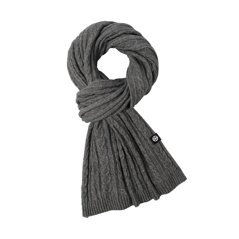 Solid Color Scarf For Women Winter Warm Fashion Versatile  Shawl Korean Style Sweet Knitted Woolen Long Scarf