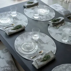 Souveraine Silver Argent Placemats by Le Jacquard Français