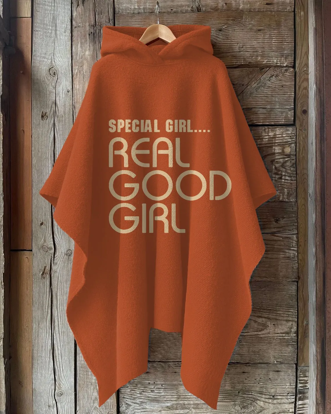 Special Girl Real Good Girl Hooded Warm Shawl Cape