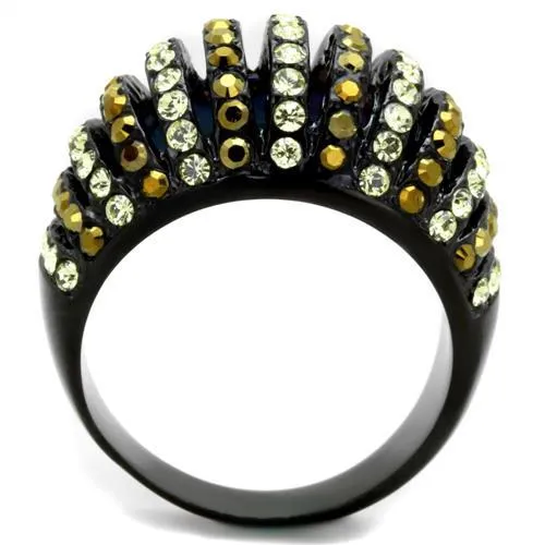 Stainless Steel Ring Top GRD Crystal Multi TK1865 for Women Style BlackIon