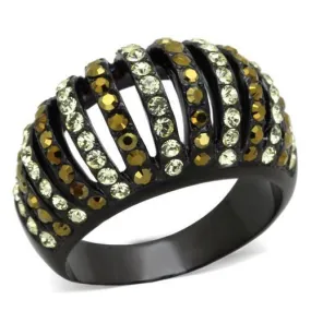 Stainless Steel Ring Top GRD Crystal Multi TK1865 for Women Style BlackIon