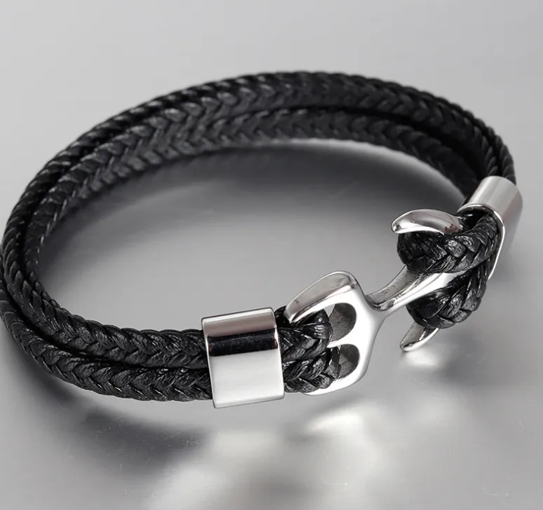 Striking Punk-inspired Leather Bracelet for Men