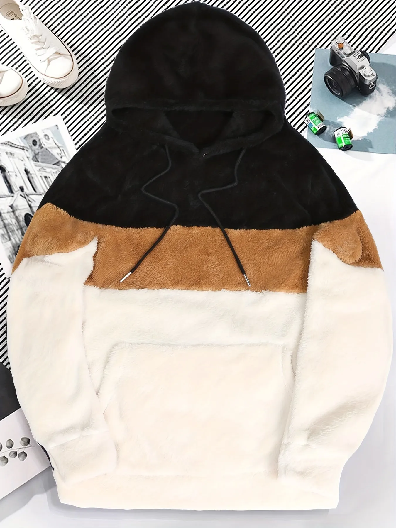 Stylish Mens Color Block Hoodies Cozy Streetwear for Winter