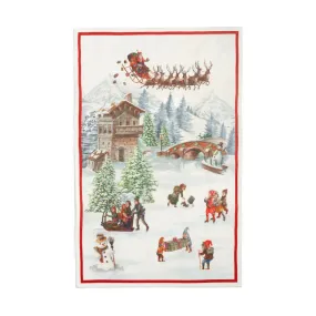 Tessitura Toscana Telerie Incanto Christmas Tea Towel Red 50x70cm