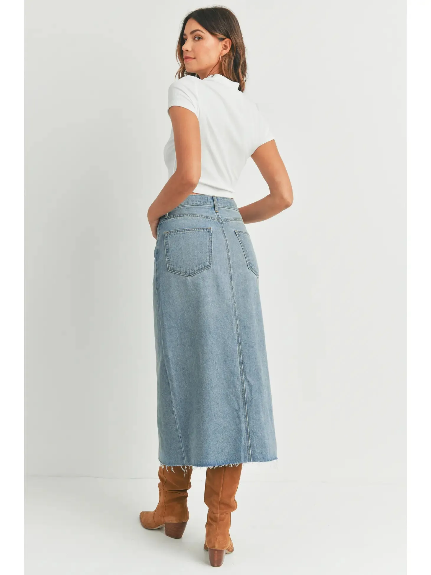 The Split Denim Skirt