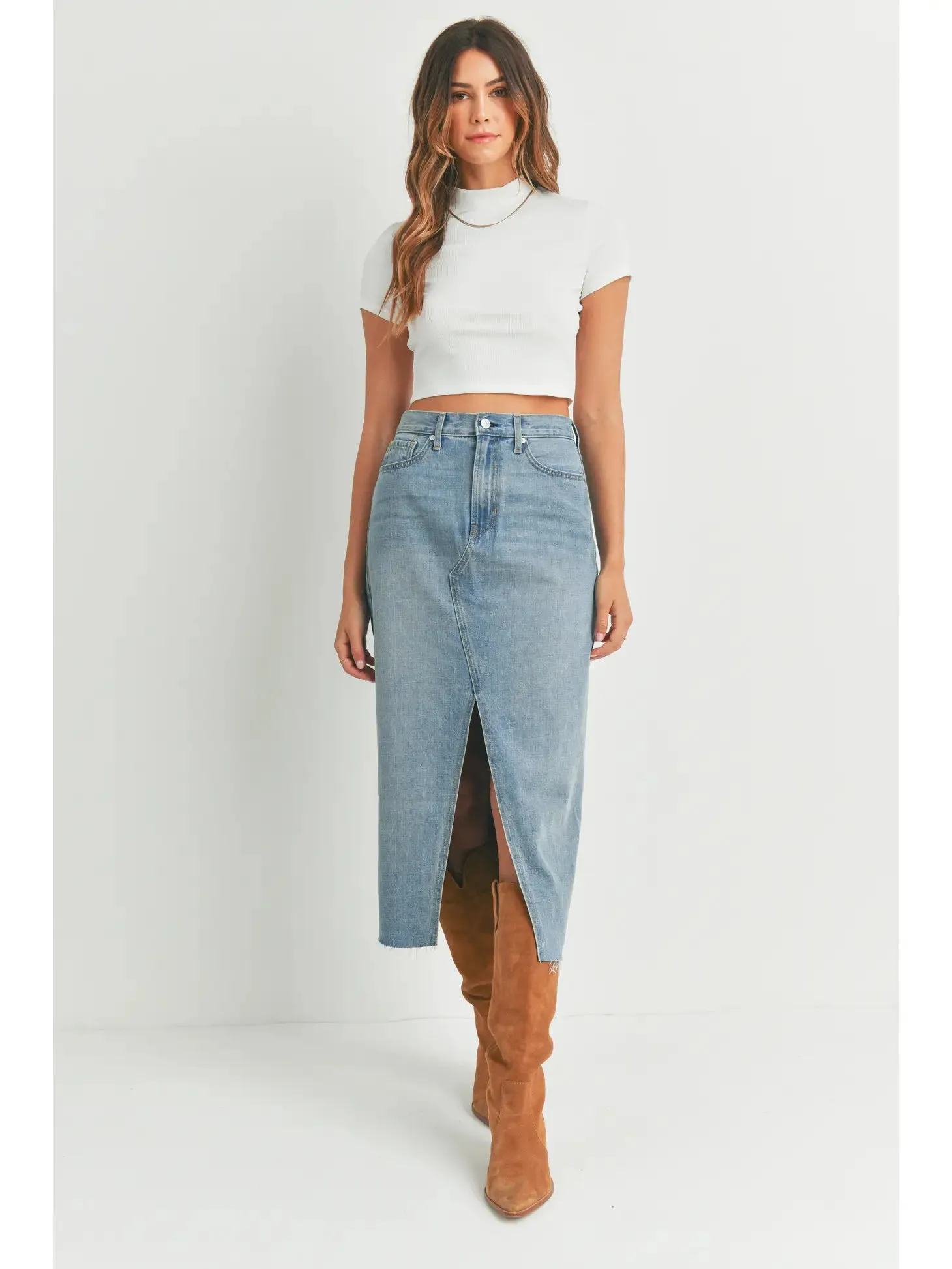 The Split Denim Skirt