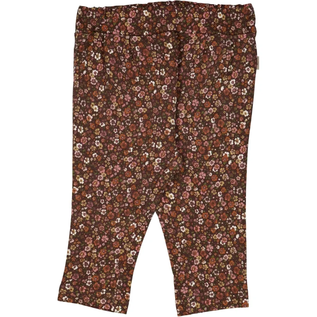 Trousers Bille - maroon flowers