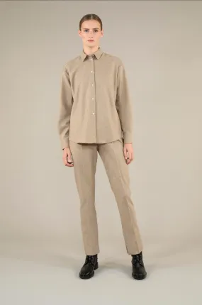 Ulla Trousers | Beige - Flannel wool