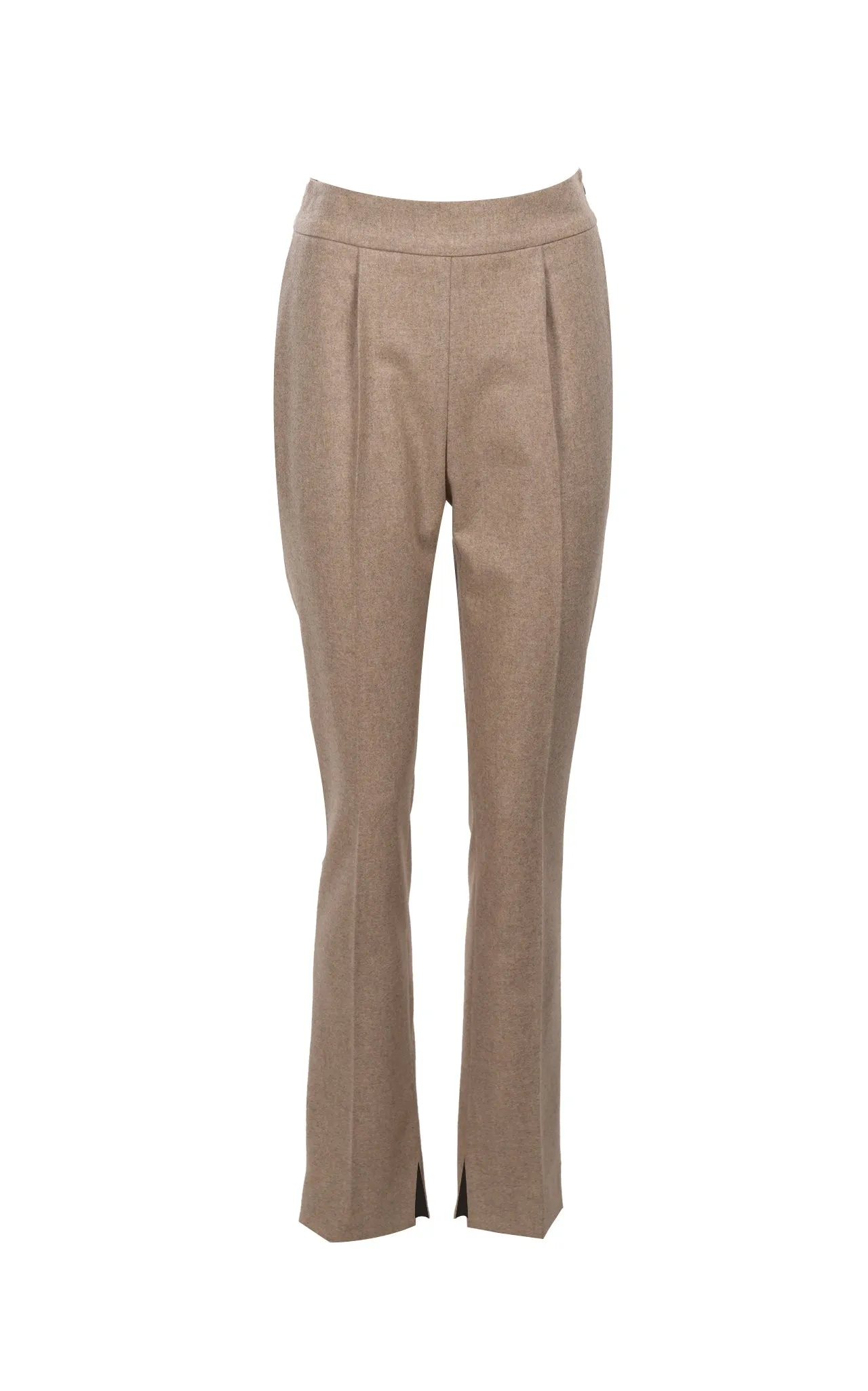 Ulla Trousers | Beige - Flannel wool