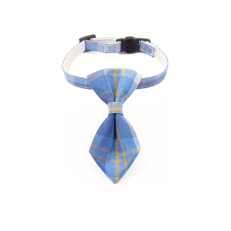 Uniform Plaid Cat Collar Bowtie