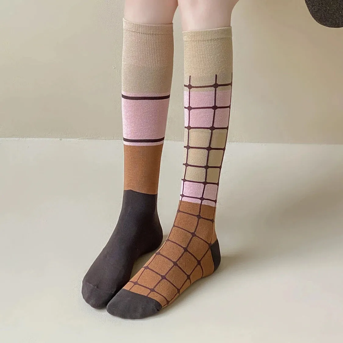 Versatile Asymmetrical Calf Socks for Autumn & Winte