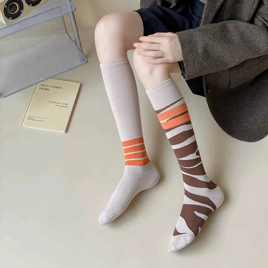 Versatile Asymmetrical Calf Socks for Autumn & Winte