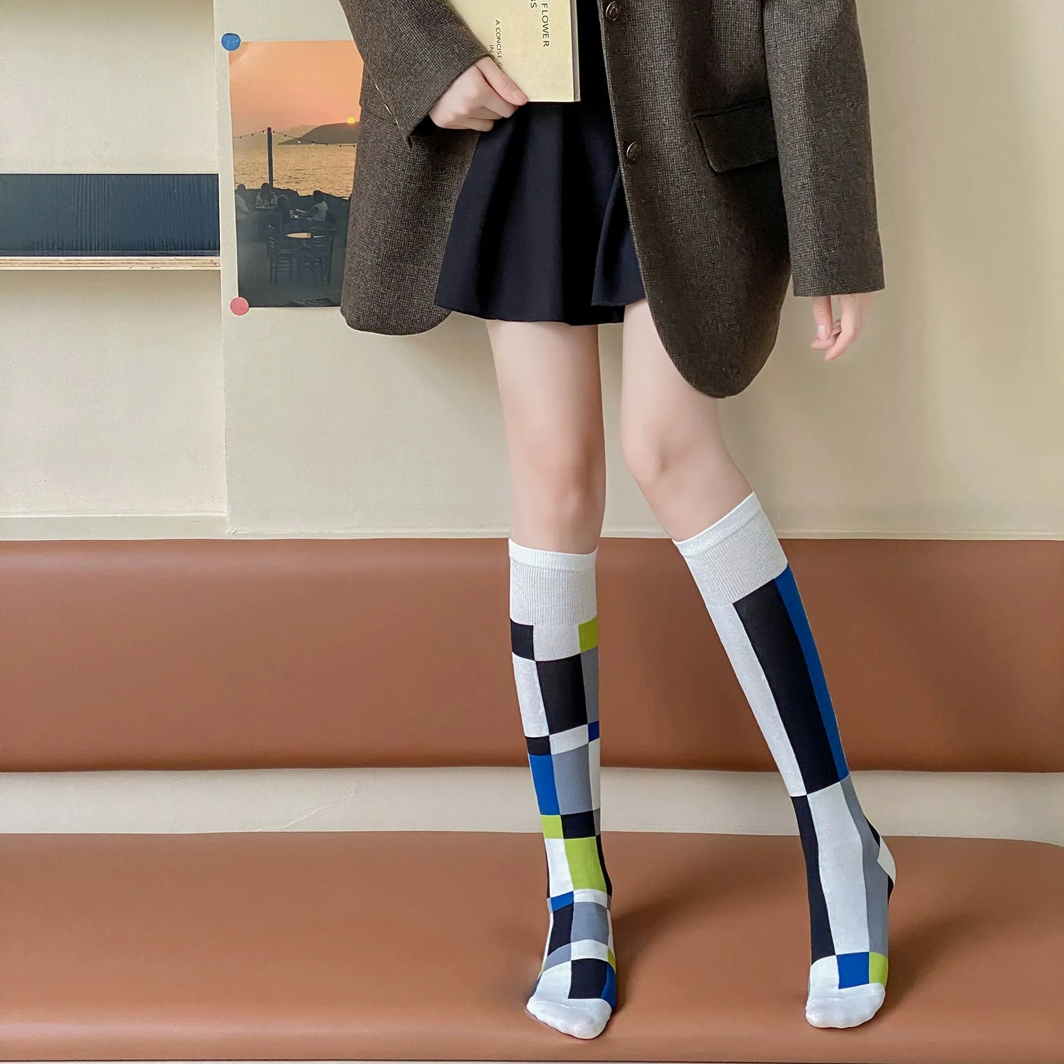 Versatile Asymmetrical Calf Socks for Autumn & Winte