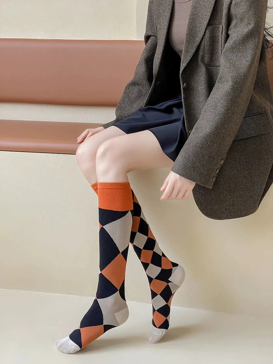 Versatile Asymmetrical Calf Socks for Autumn & Winte