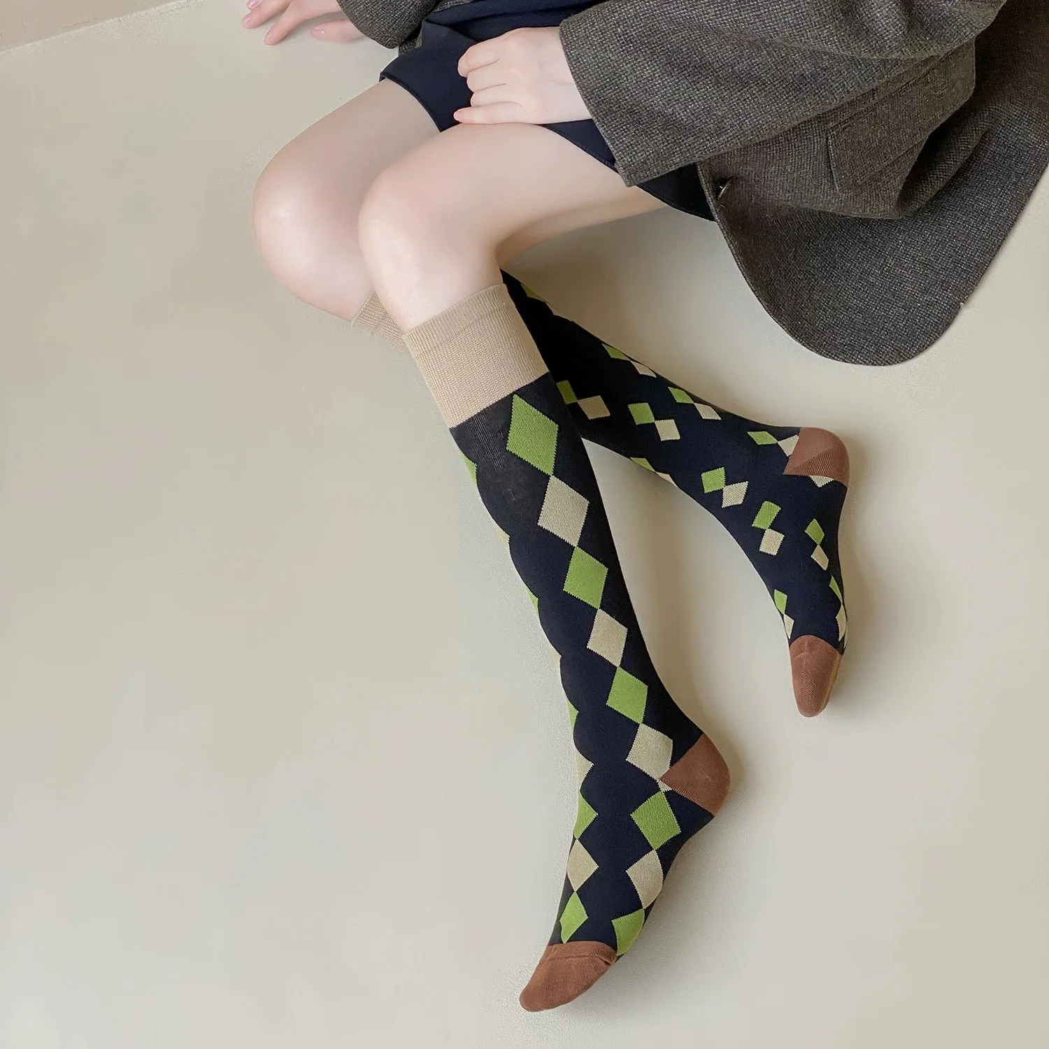 Versatile Asymmetrical Calf Socks for Autumn & Winte