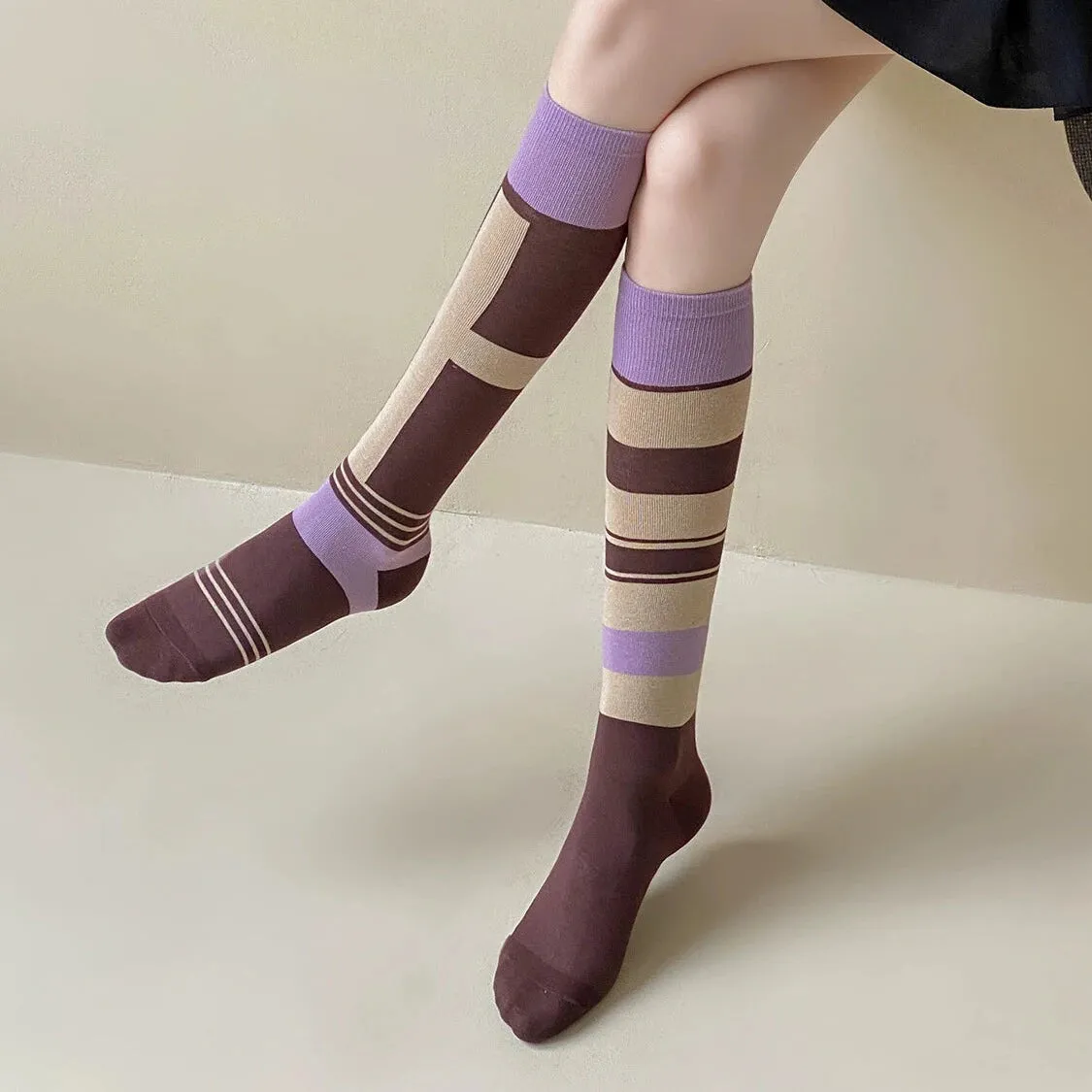 Versatile Asymmetrical Calf Socks for Autumn & Winte