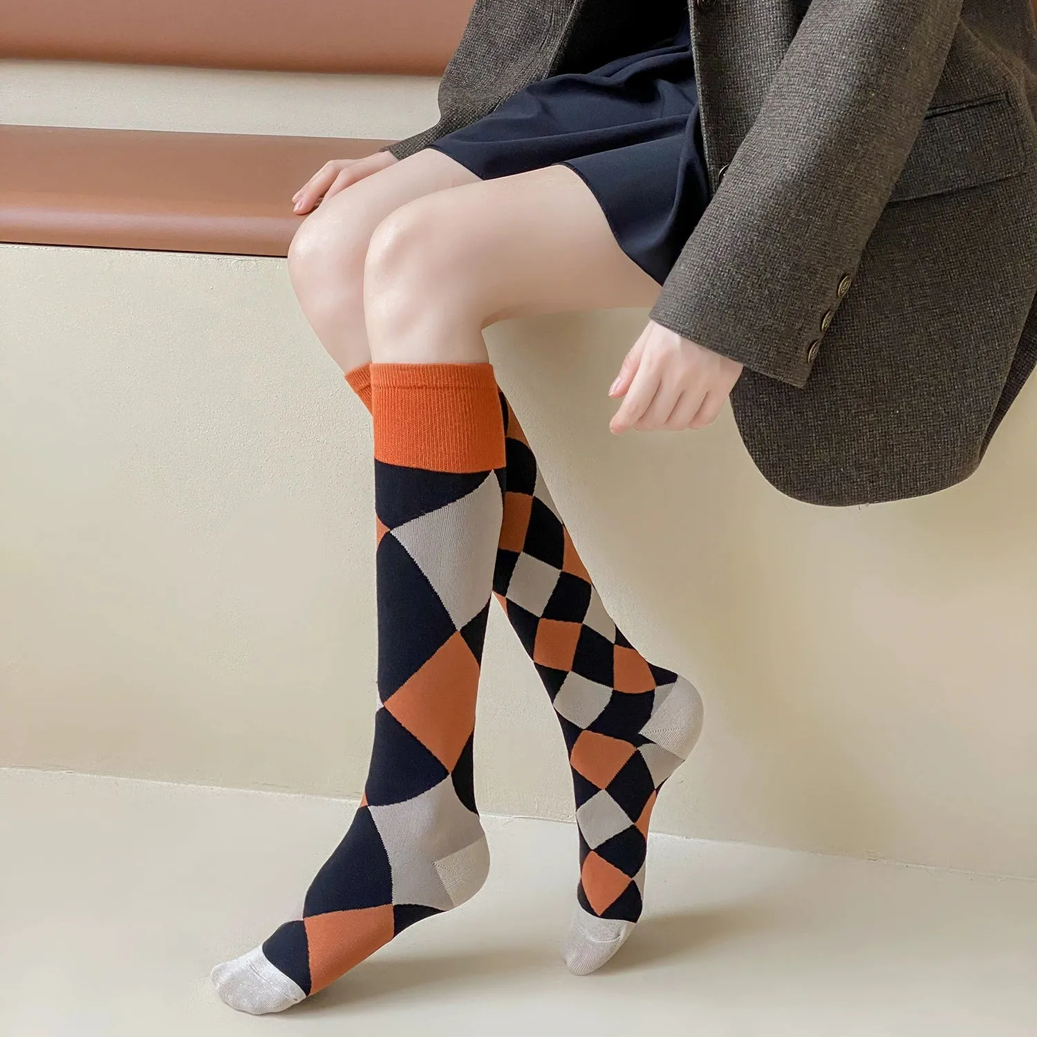 Versatile Asymmetrical Calf Socks for Autumn & Winte