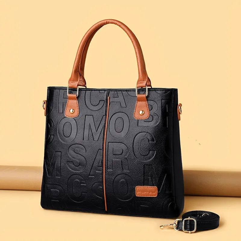 Versatile Leather Handbag Elegant Satchel Tote and Handbag