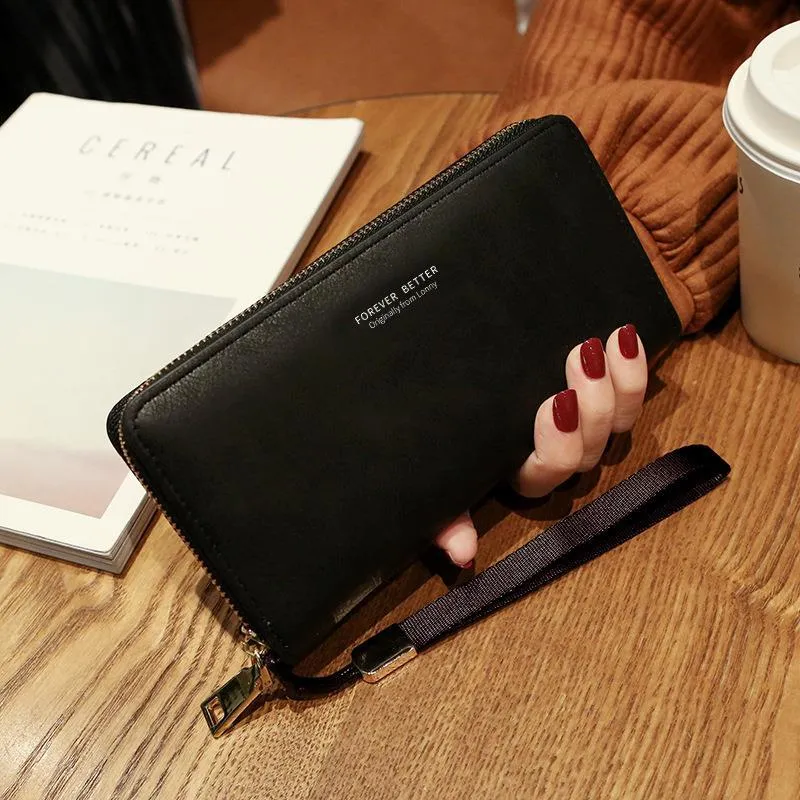 Versatile Leather Long Wallet Handbag for Women