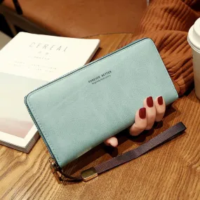 Versatile Leather Long Wallet Handbag for Women