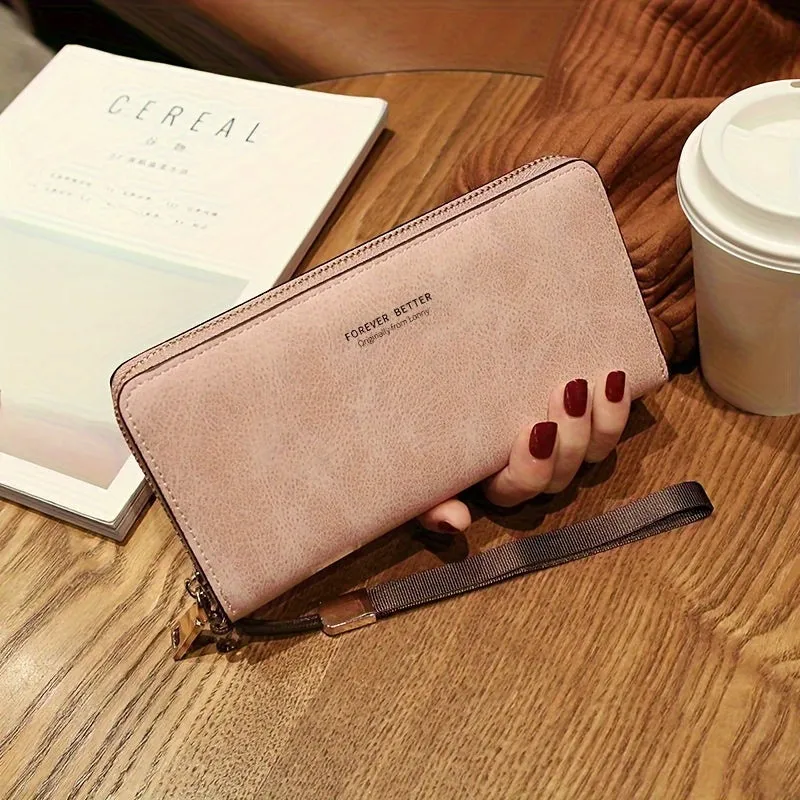 Versatile Leather Long Wallet Handbag for Women