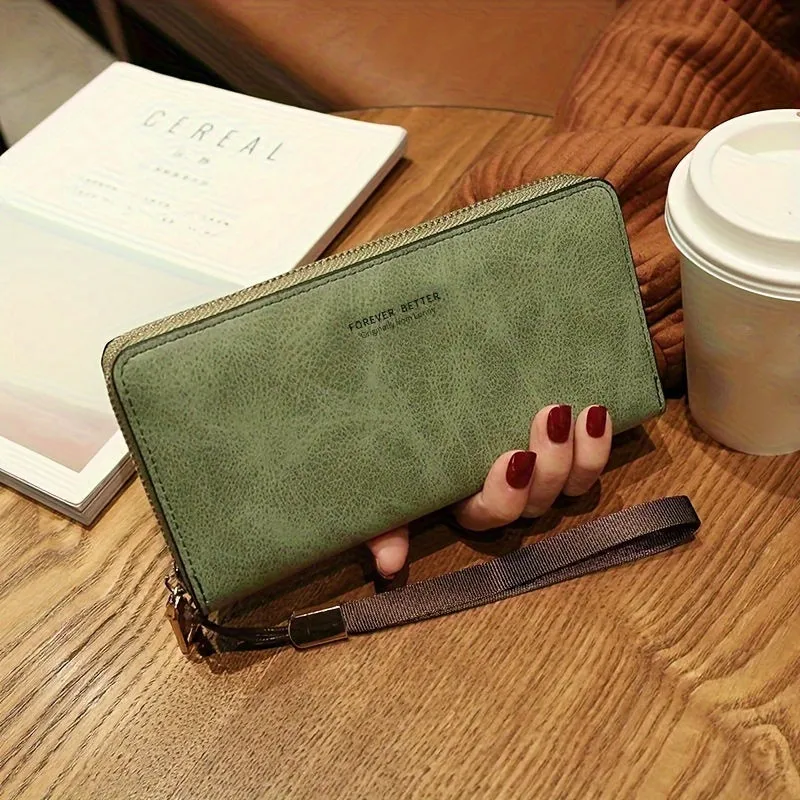 Versatile Leather Long Wallet Handbag for Women