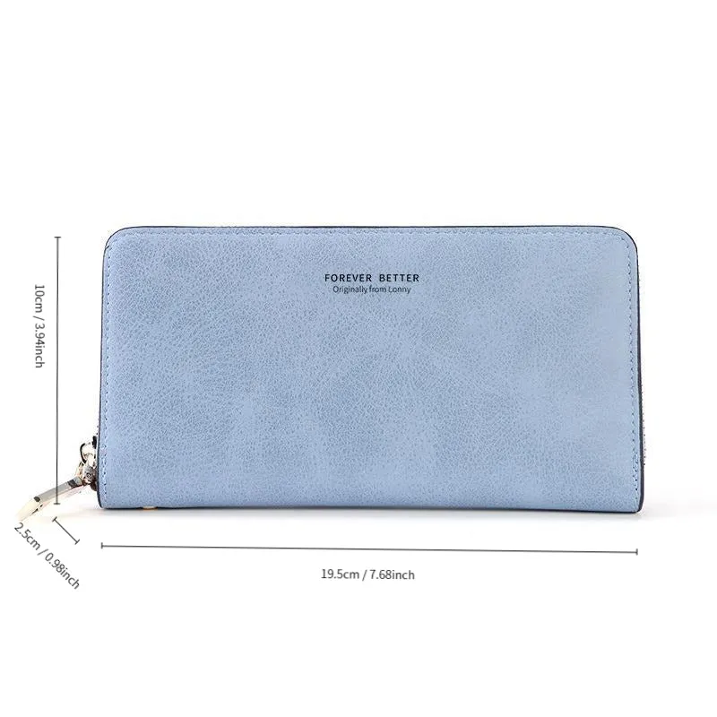 Versatile Leather Long Wallet Handbag for Women