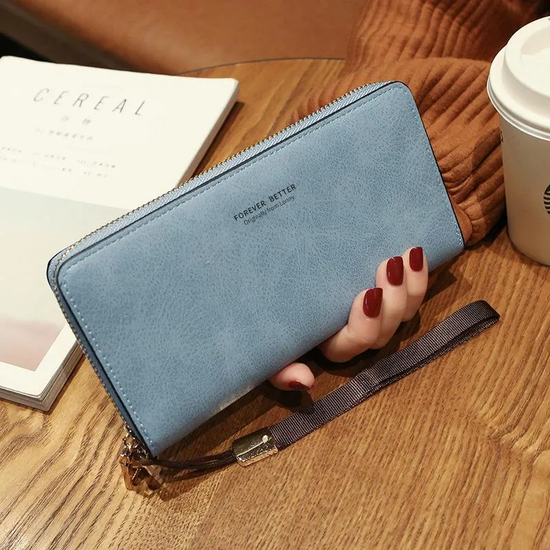 Versatile Leather Long Wallet Handbag for Women