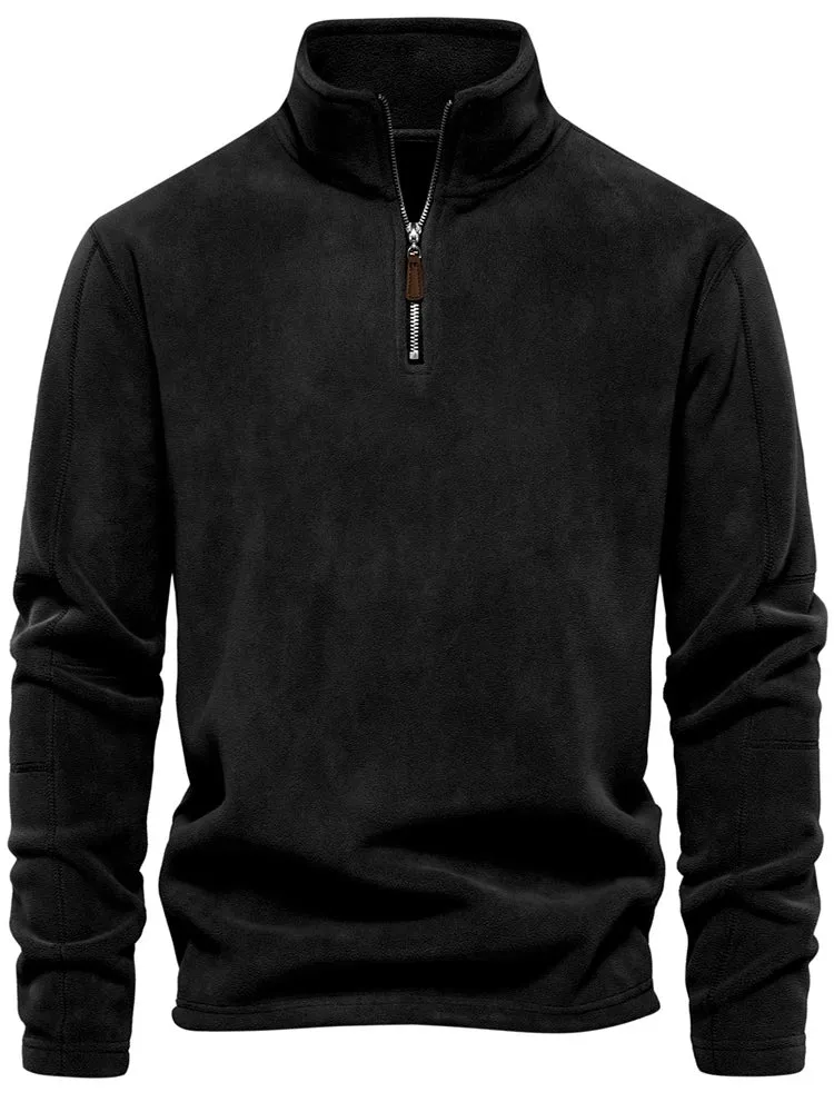 Wiaofellas  -  Autumn Winter New Fashion Hoodie Men's Half Zipper Stand Collar Long Sleeved Hoodie Male Trendy and Versatile Fleece Top