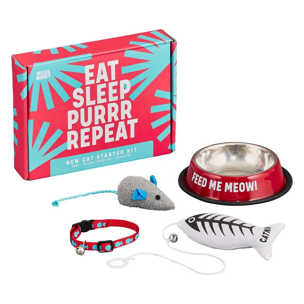 Wild & Woofy Eat Sleep Purr Repeat Cat Starter Kit