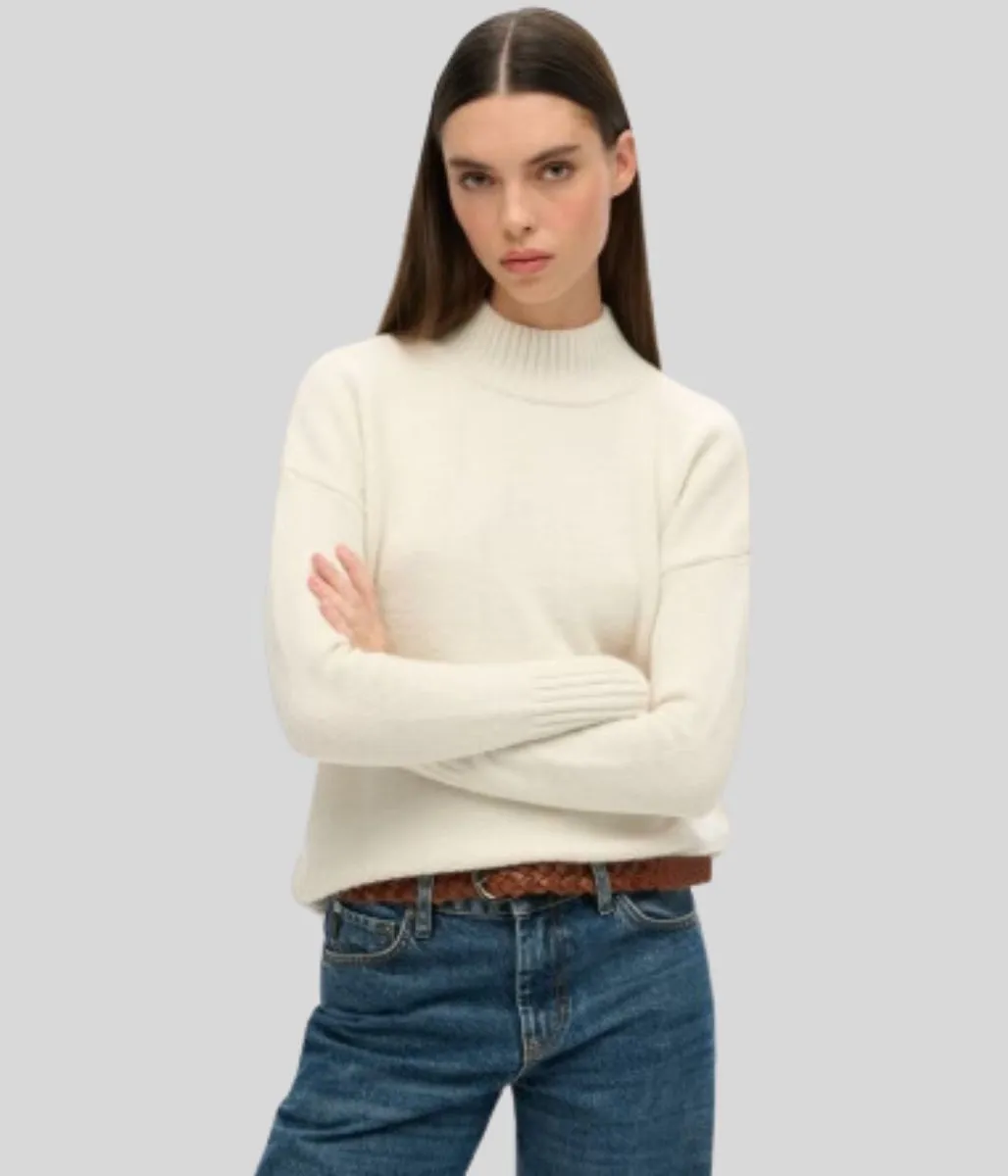 Winter White Essential High Neck Jumper