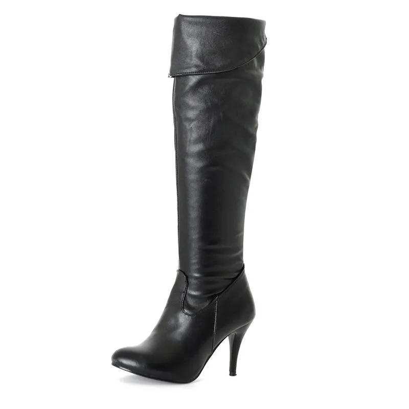 Women stiletto high heel solid color over the knee boots