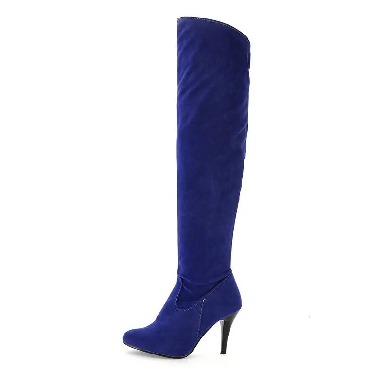 Women stiletto high heel solid color over the knee boots