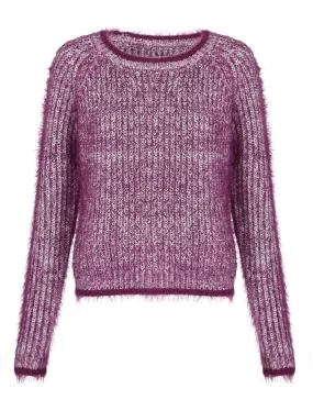 Womens Amara Reya Snowdrop Jumper in Dark Purple Ivory