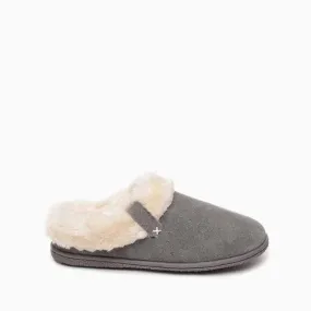 Women's Camp Collar Scuff Slipper - Grey