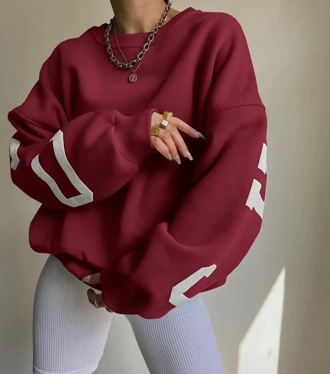 Women's Casual Fashion Print Thickened Versatile Sweatshirt