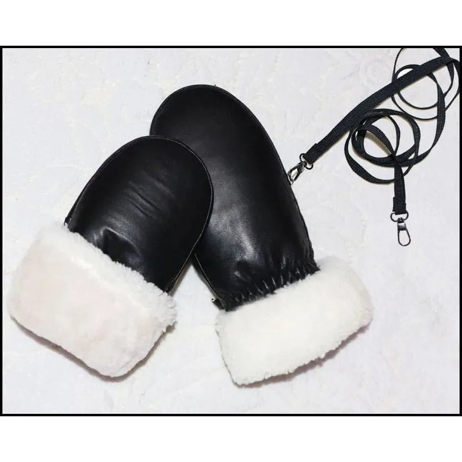 Women's Genuine Leather Sheepskin Mittens - Warm & Stylish Winter Gloves