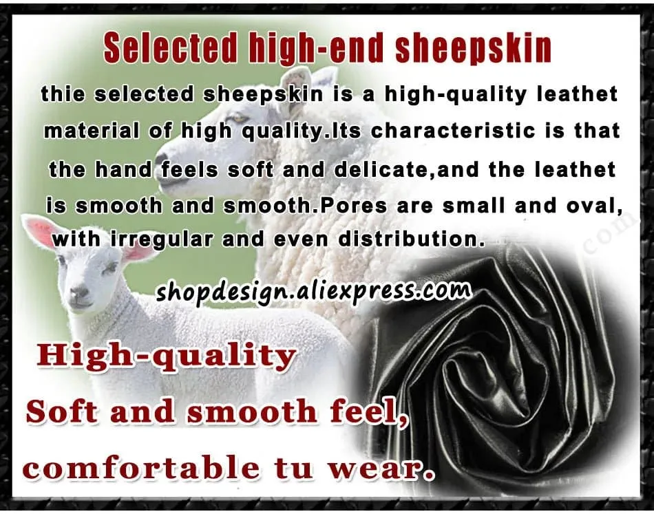 Women's Genuine Leather Sheepskin Mittens - Warm & Stylish Winter Gloves