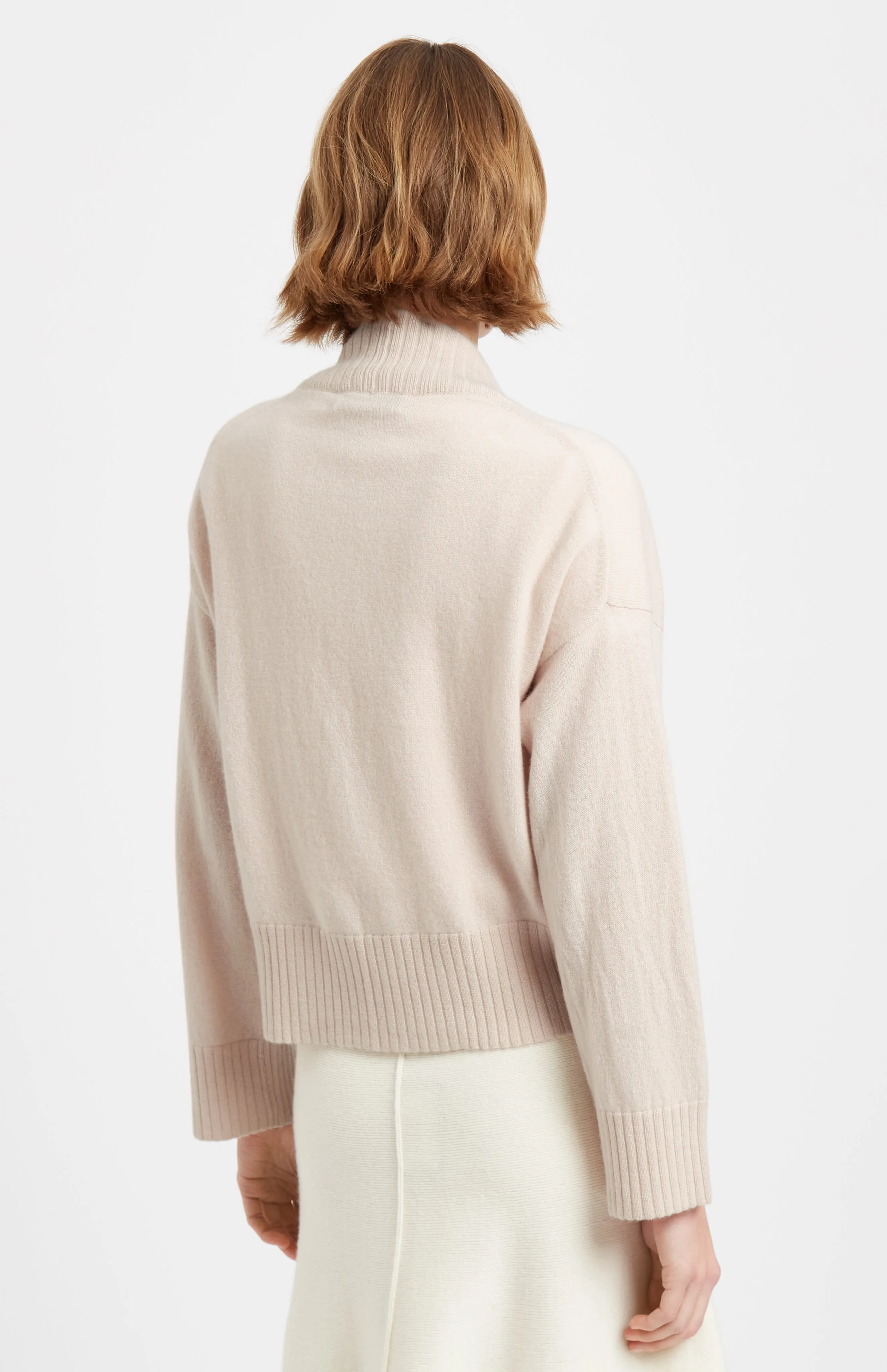 Women's Lightweight Cashmere Open Cardigan With Tie In Pastel Pink