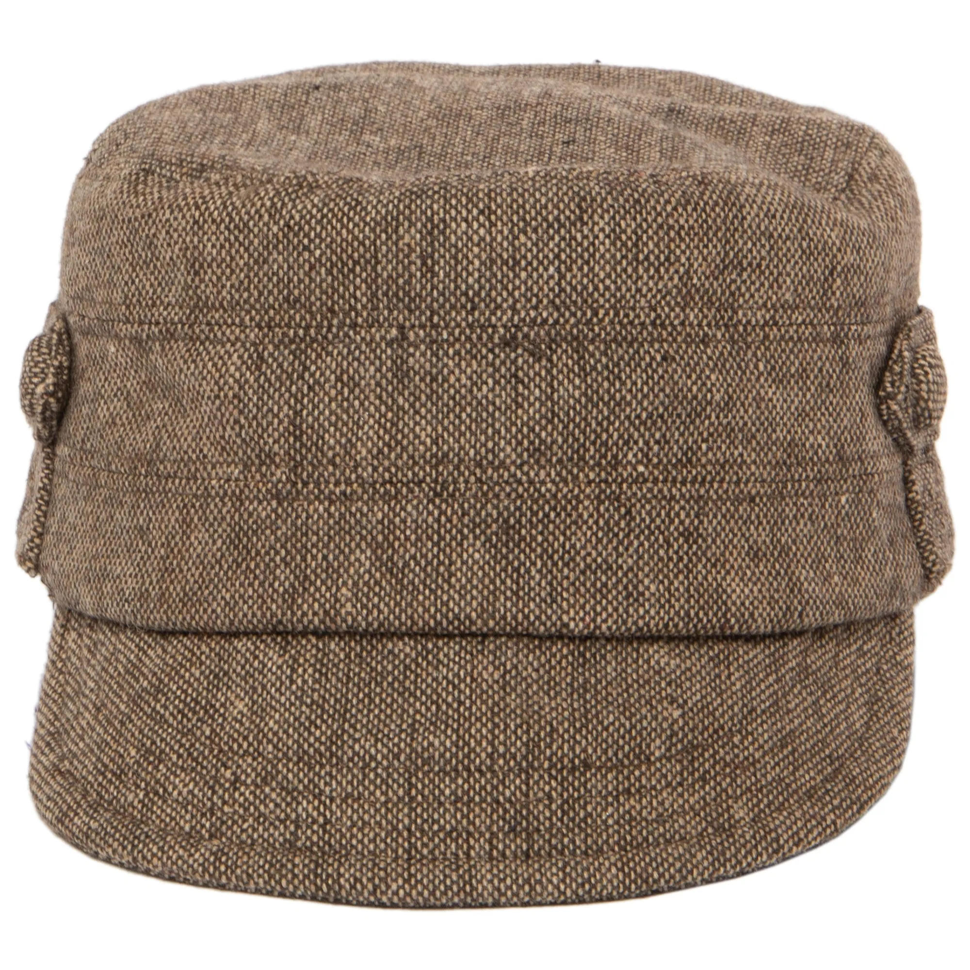 Women's Speckled Tweed Cap with Side Button