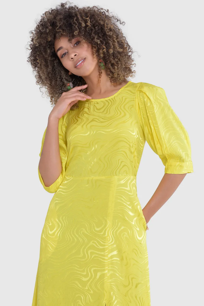 YVETTE MIDI DRESS (YELLOW)