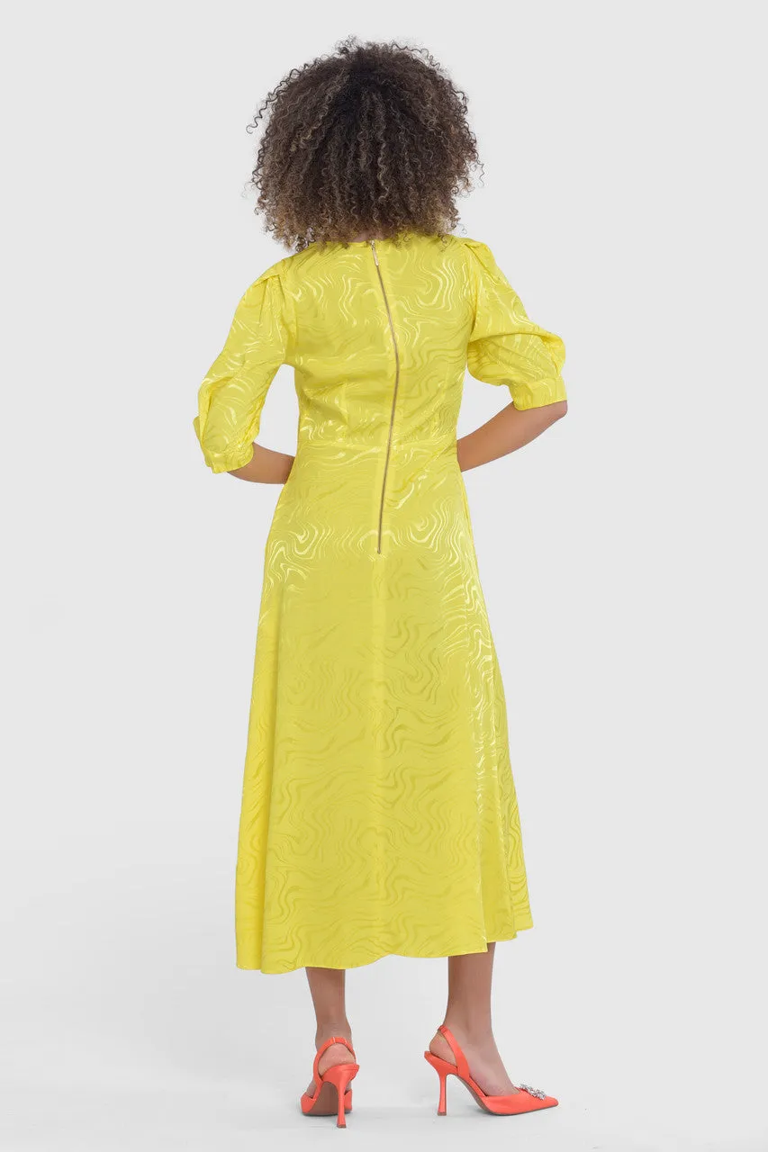 YVETTE MIDI DRESS (YELLOW)