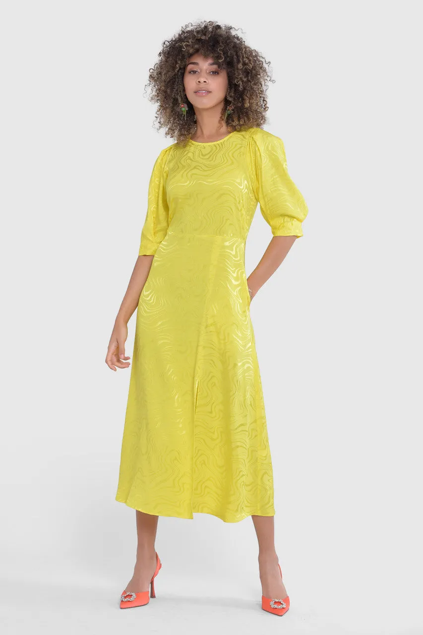 YVETTE MIDI DRESS (YELLOW)