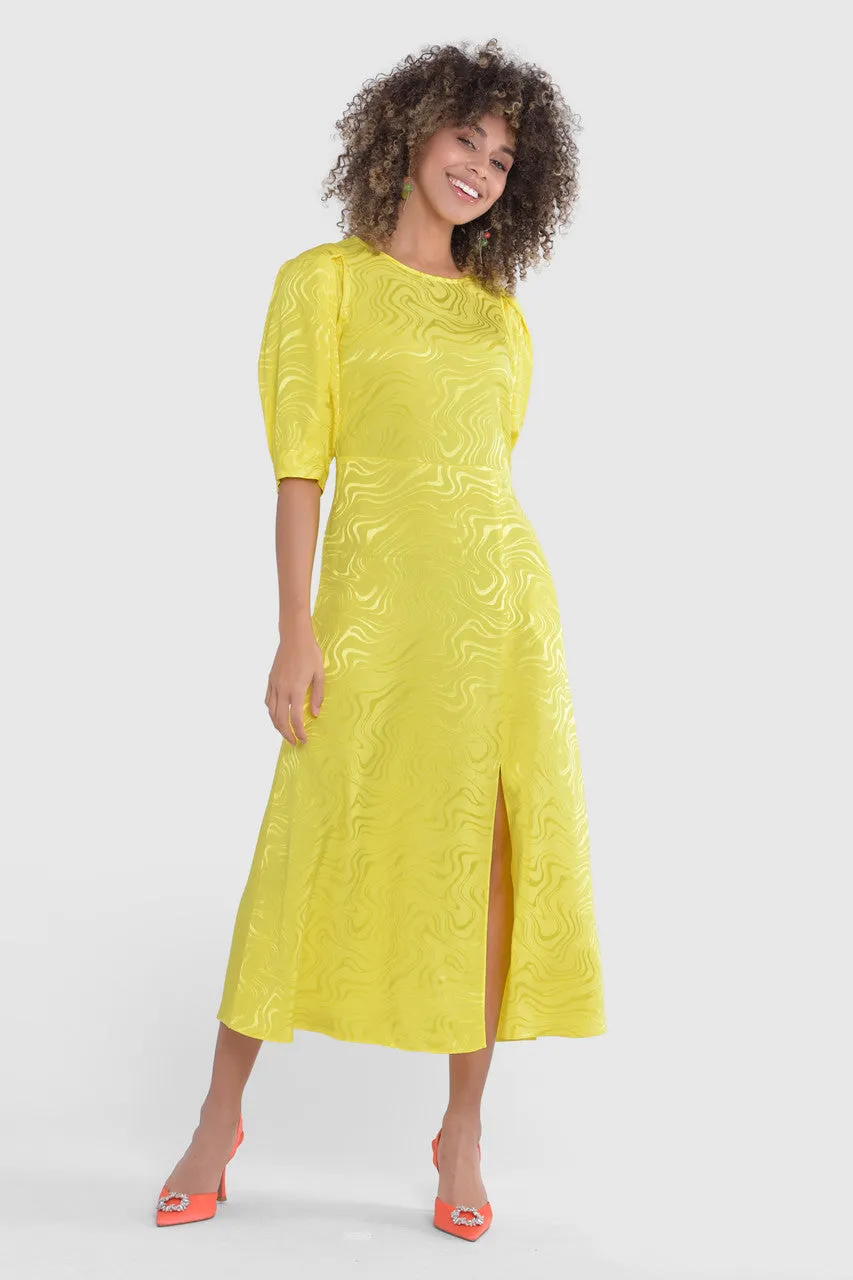 YVETTE MIDI DRESS (YELLOW)