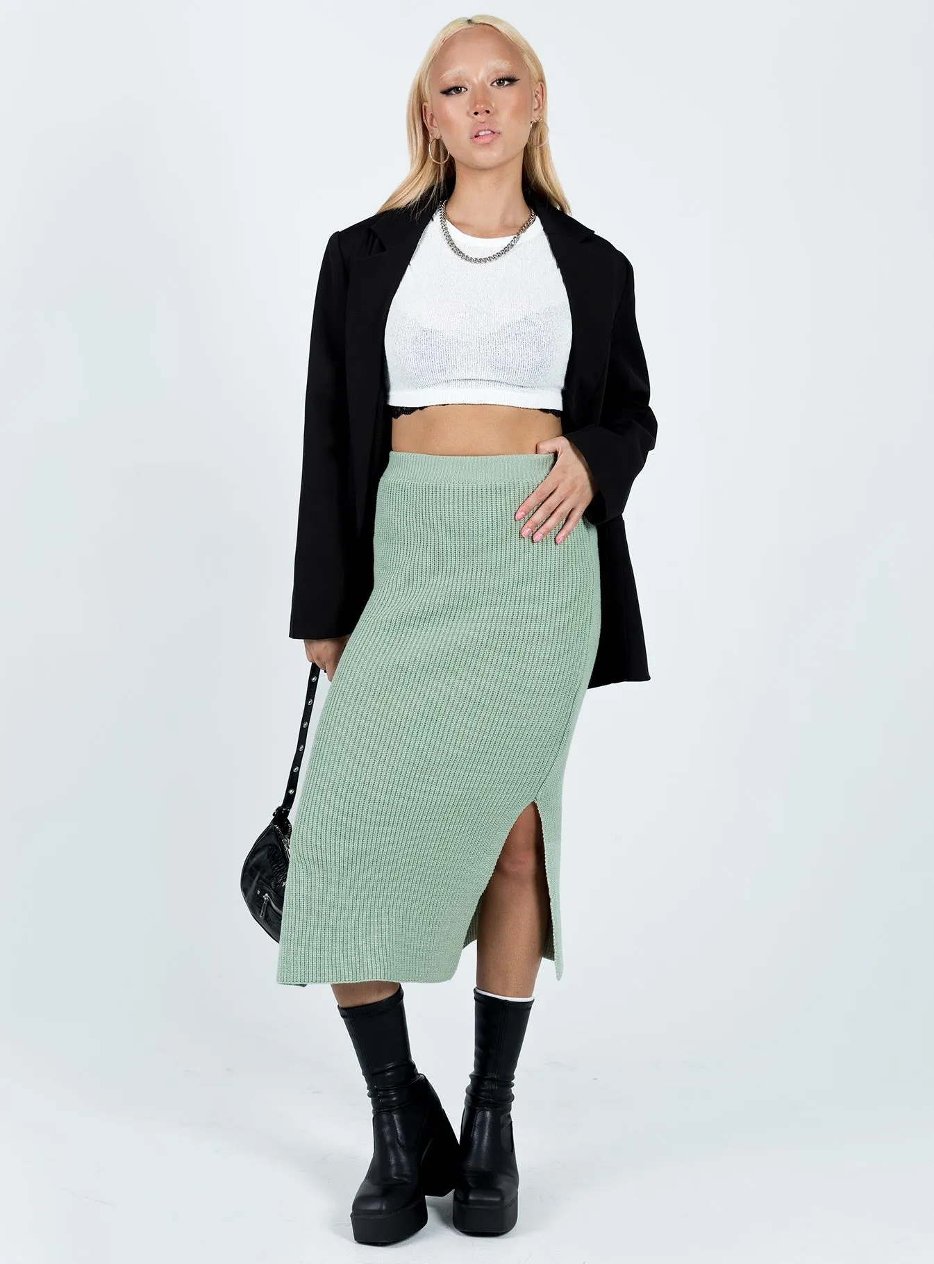 Zanna Midi Skirt Sage Green