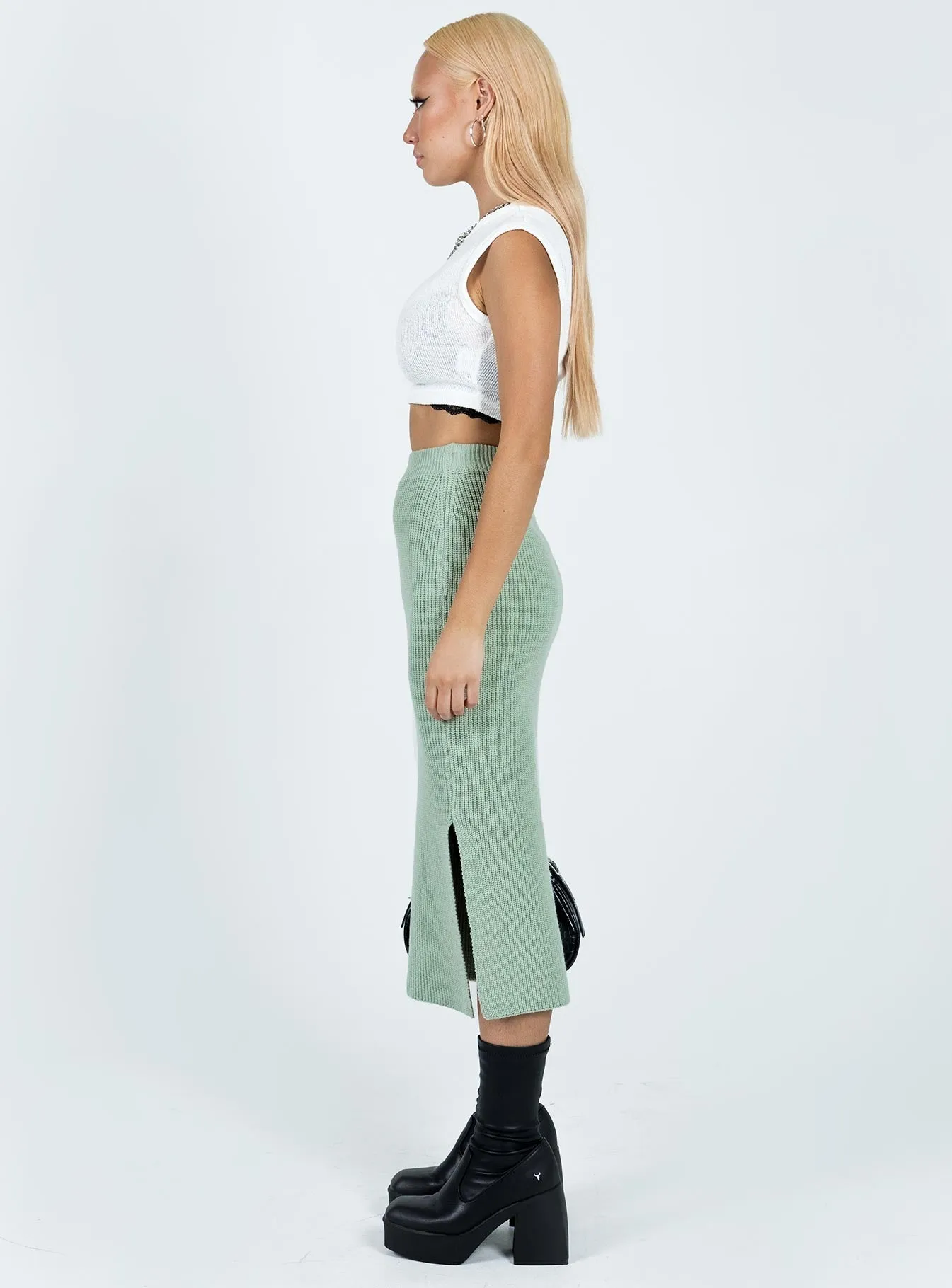 Zanna Midi Skirt Sage Green